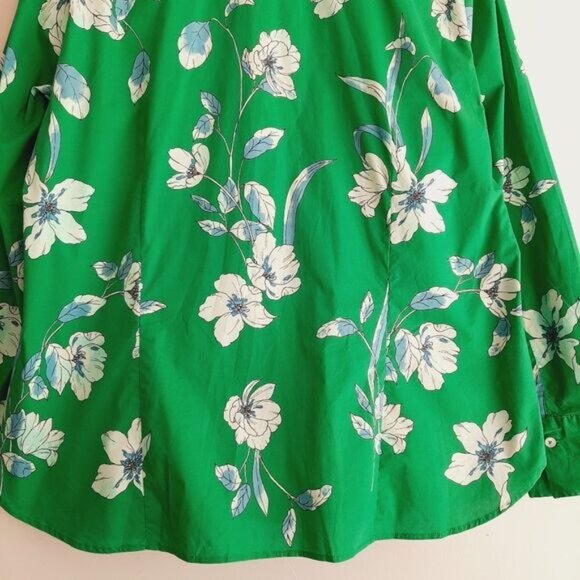 BRAX Feel Good Large Floral Button Down Shirt Green Sz XL | Eur 46 - Picture 8 of 11